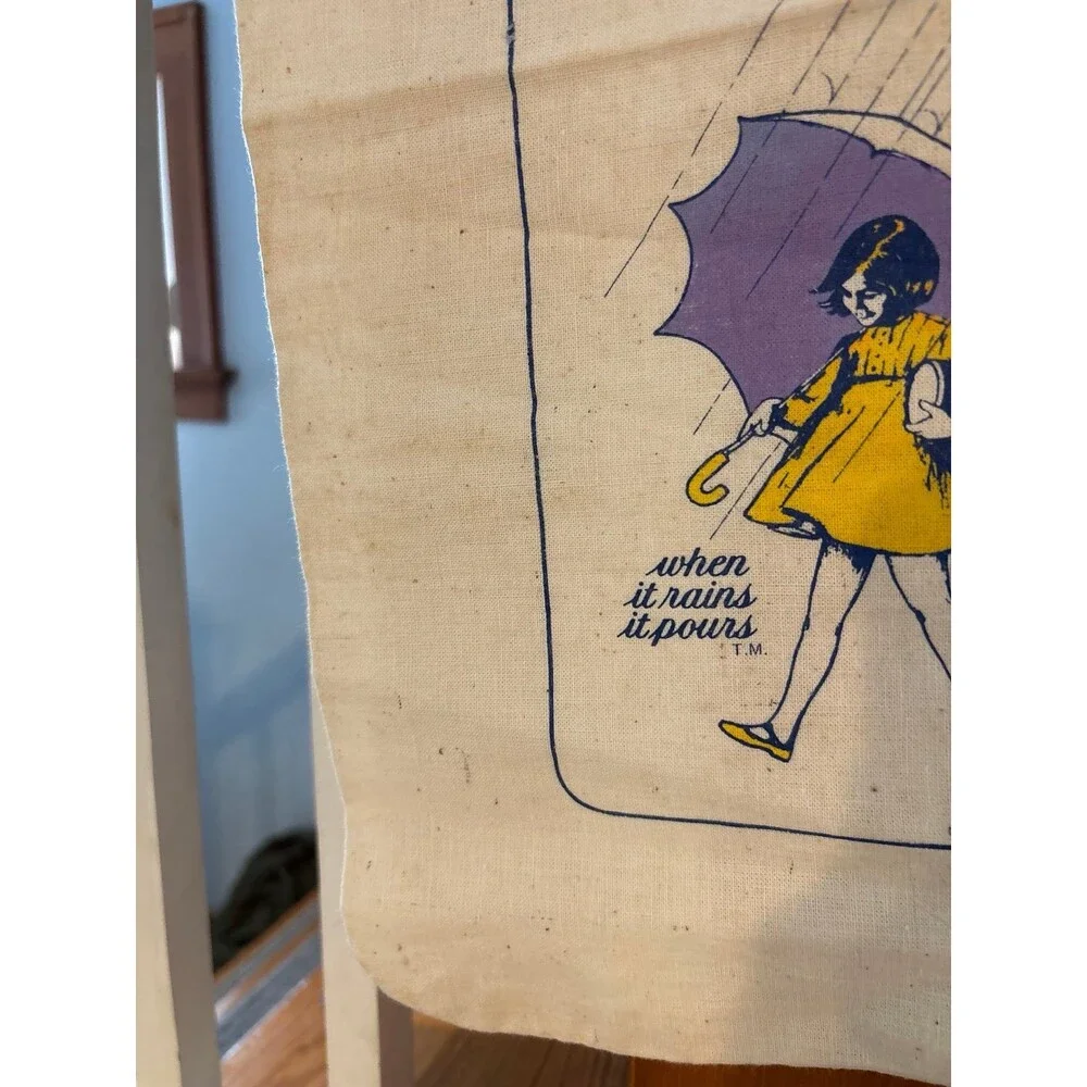 Vintage Morton Salt Umbrella Girl Muslin Bagtiques Bag 1981 NOS Advertising